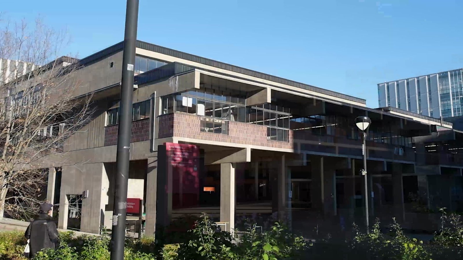The Azrieli School of Architecture and Urbanism building at Carleton University on a sunny autumn day